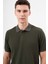 Erkek Haki Trend Polo Yaka Dynamic Fit T-Shirt 3