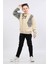 Erkek Çocuk Üç Ip Kot Detaylı Sweatshirt Bej MRN7001 1