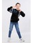 Erkek Çocuk Üç Ip Kot Detaylı Sweatshirt Siyah MRN7001 2