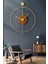 Modern altın metal ve ahşap büyük duvar saati 50x75cm, şık tasarım 1