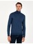 Pierre Cardin Erkek İndigo Melanj Slim Fit Balıkçı Yaka Basic Triko Kazak 50296602-VR155 3