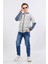 Erkek Çocuk Iki Ip Kot Detaylı Fermuarlı Kapüşonlu Sweatshirt Gri MRN7003 1