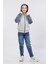 Erkek Çocuk Iki Ip Kot Detaylı Fermuarlı Kapüşonlu Sweatshirt Gri MRN7003 2