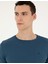 Erkek Kobalt Slim Fit Bisiklet Yaka Basic Triko Kazak 50296621-VR077 2