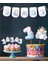 Unicorn Temalı 3 Lü Set One 1 Yaş Doğum Günü Süsü Banner + Pasta Süsü + Cupcake Kürdani 1
