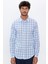 Erkek Slim Fit Dar Kesim Uzun Kollu %100 Pamuk Keten Doku Kareli Gömlek 2