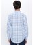Erkek Slim Fit Dar Kesim Uzun Kollu %100 Pamuk Keten Doku Kareli Gömlek 5