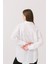 Beyaz Oversize Uzun Basic Dokuma Gömlek 5