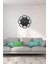 Modern siyah metal lazer kesim duvar saati, 40x40 cm, şık ve sessiz mekanizmalı 1
