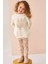Yeni Sezon Kız Çocuk Miffy Detaylı Bej Pamuklu Sweatshirt ve Fitilli Taytlı Alt-Üst Ikili Takım 2