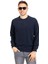 Erkek Klasik Regular Kalıp Pamuklu Selanik Yuvarlak Yaka Sweatshirt 1111-LACIVERT 1
