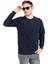 Erkek Klasik Regular Kalıp Pamuklu Selanik Yuvarlak Yaka Sweatshirt 1111-LACIVERT 2