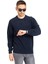 Erkek Klasik Regular Kalıp Pamuklu Selanik Yuvarlak Yaka Sweatshirt 1111-LACIVERT 5