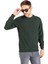Erkek Klasik Regular Kalıp Pamuklu Selanik Yuvarlak Yaka Sweatshirt 1111-Haki Yeşili 2