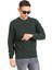 Erkek Klasik Regular Kalıp Pamuklu Selanik Yuvarlak Yaka Sweatshirt 1111-Haki Yeşili 3