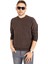 Erkek Klasik Regular Kalıp Pamuklu Selanik Yuvarlak Yaka Sweatshirt 1111-KAHVE Rengi 1