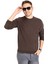 Erkek Klasik Regular Kalıp Pamuklu Selanik Yuvarlak Yaka Sweatshirt 1111-KAHVE Rengi 2