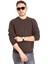Erkek Klasik Regular Kalıp Pamuklu Selanik Yuvarlak Yaka Sweatshirt 1111-KAHVE Rengi 5
