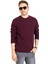 Erkek Klasik Regular Kalıp Pamuklu Selanik Yuvarlak Yaka Sweatshirt 1111-BORDO 3