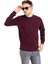 Erkek Klasik Regular Kalıp Pamuklu Selanik Yuvarlak Yaka Sweatshirt 1111-BORDO 5