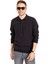 Erkek Klasik Regular Kalıp Pamuklu Selanik Polo Yaka Sweatshirt 1108-SIYAH 3