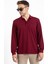 Erkek Orta Yaş ve Üzeri Polo Yaka Cepli Uzun Kollu Mevsimlik Sweatshirt 1103-Bordo 2