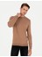 Pierre Cardin Erkek Camel Melanj Slim Fit Bisiklet Yaka Basic Triko Kazak 50296621-VR122 3