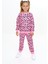 Yumuşak Dokulu 2 Iplik Fuşya Pembe Ton Leopar Baskılı Alt Üst Eşofman Takımı 3