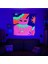 Renkli Pamuklu Kare Duvar Tapestry Neon UV Parlayan Dekorasyon 2