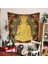 Buddha ve Mandala Desenli Kare Duvar Örtüsü, Polyester, Beyaz Renk 1