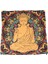 Buddha ve Mandala Desenli Kare Duvar Örtüsü, Polyester, Beyaz Renk 3