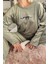 Yeşil Enjoy Desenli Exclusive Kadife Kadın Pijama Takımı 4