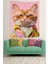 Gözlüklü Kedi Leke Tutmaz Kumaş Duvar Örtüsü Duvar Halısı Tapestry 1