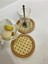 2’li Rattan Hazeran Bardak Altlığı Cappuccino (%100 Doğal Hazeran) M043 1