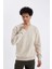 Oversize Fit Bisiklet Yaka Basic Sweatshirt Stone 1