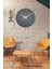 Dekoratif Özel Tasarım Ahşap El Yapımı Duvar Saati 34 x 34 cm Minimalist Grafiti Gri 3