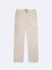 Kadın Düz Paça Kargo Krem Pantolon 1