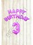 Pembe Puanlı Happy Bırthday ve Rakam Folyo Balon Seti Yaş 3 1