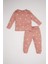 Kız Bebek Pijama Takımı Kalp Desenli Uzun Kollu Waffle Üst Beli Lastikli Uzun Alt D6797A5NS 1