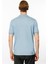 Erkek Sıfır Yaka Basic Pamuklu T-Shirt Mavi 5