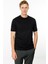Erkek Sıfır Yaka Basic Pamuklu T-Shirt Siyah 4