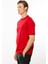 Erkek Sıfır Yaka Basic Pamuklu T-Shirt Kırmızı 4