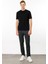 Erkek Sıfır Yaka Basic Pamuklu T-Shirt Siyah 3