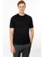 Erkek Sıfır Yaka Basic Pamuklu T-Shirt Siyah 4