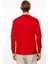 Erkek Sıfır Yaka Basic Uzun Kollu Pamuklu T-Shirt Kırmızı 5