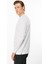 Erkek Sıfır Yaka Basic Uzun Kollu Pamuklu T-Shirt Beyaz 2
