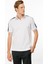 Erkek Polo Yaka Omuzu Şeritli T-Shirt Beyaz 1