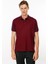 Erkek Polo Yaka Omuzu Şeritli T-Shirt Bordo 1