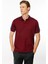 Erkek Polo Yaka Omuzu Şeritli T-Shirt Bordo 2
