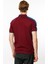 Erkek Polo Yaka Omuzu Şeritli T-Shirt Bordo 4